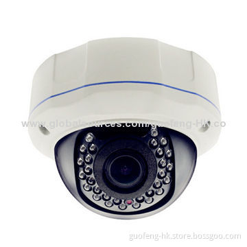 Weatherproof HD varifocal dome IP camera, 1.3 megapixel, 1/3-type CMOS high performance megapixel